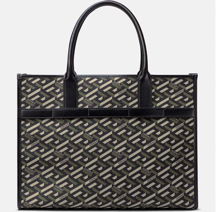  Túi Nữ Versace La Greca Signature Tote 'Black Khaki' 