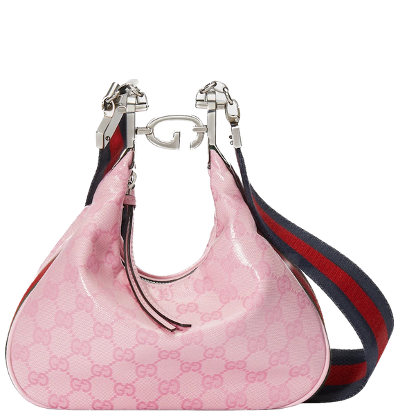  Túi Nữ Gucci Attache Small Shoulder Bag 'Pink GG Crystal'‎ 