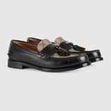  Giày Nam Gucci GG Loafer With Tassel 'Black Leather Monogram' 