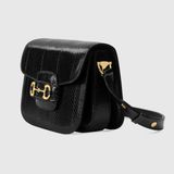  Túi Nữ Gucci Horsebit 1955 Snakeskin Shoulder Bag 'Black' 
