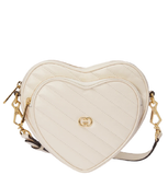  Túi Nữ Gucci Interlocking G Mini Heart Shoulder Bag 'White' 