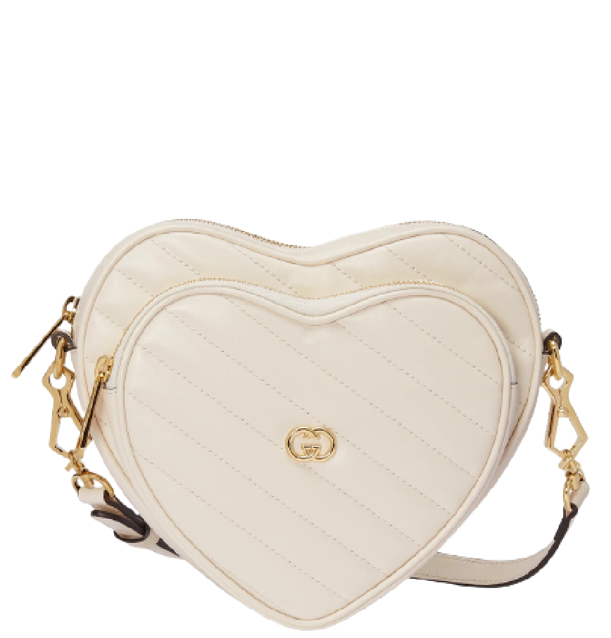  Túi Nữ Gucci Interlocking G Mini Heart Shoulder Bag 'White' 