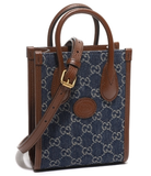  Túi Nữ Gucci Mini Tote Bag With Interlocking G 'Blue Ivory' 