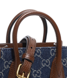  Túi Nữ Gucci Mini Tote Bag With Interlocking G 'Blue Ivory' 