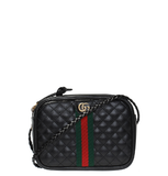  Túi Nữ Gucci Plain Leather Crossbody Logo Shoulder Bags 'Black' 