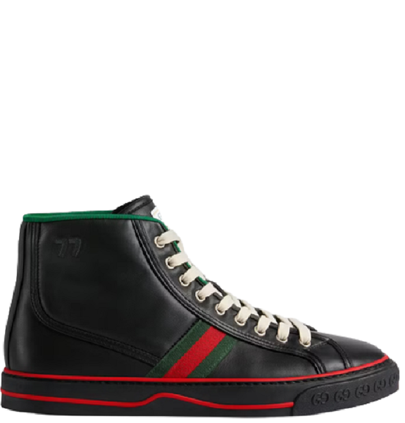  Giày Nam Gucci Tennis 1977 High Top Leather 'Black' 