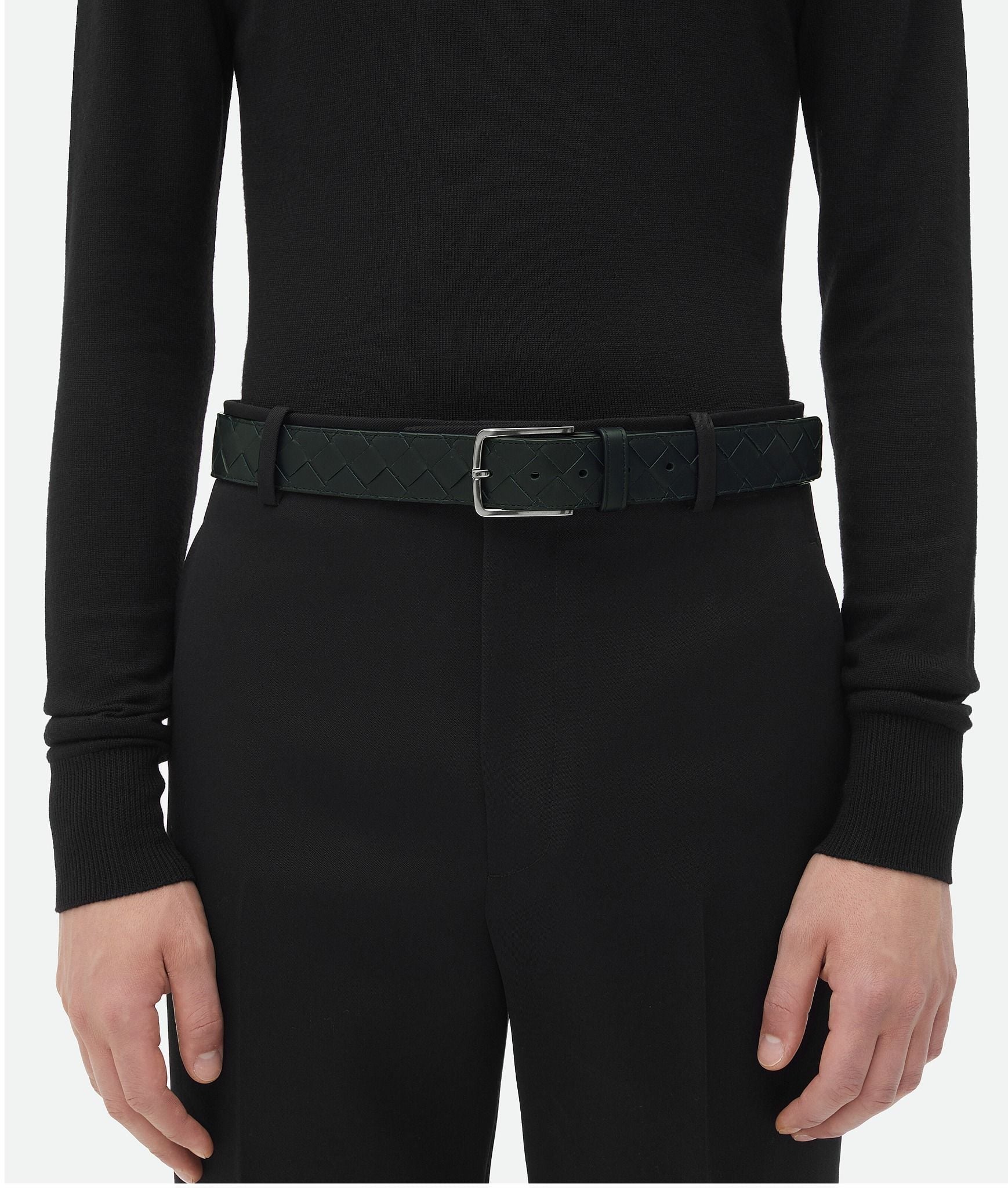  Thắt Lưng Nam Bottega Veneta Intrecciato Belt 'Inkwell' 