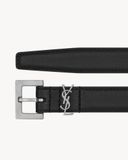  Thắt Lưng Nam Saint Laurent Cassandre Thin Belt 'Black' 
