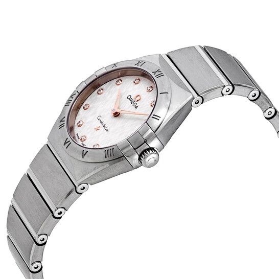  Đồng Hồ Nam OMEGA Constellation Manhattan Quartz Diamond Silver Dial 