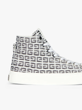  Giày Nam Givenchy High City 4G Jacquard Sneakers 'White Black' 