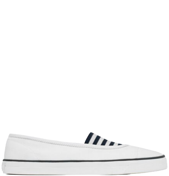  Giày Nữ Saint Laurent Kenny Sneakers In Canvas Leather 'Off White Navy' 