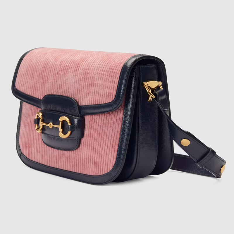  Túi Nữ Gucci Horsebit 1955 Small 'Pink Corduroy' ‎ 