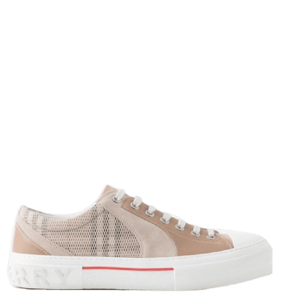  Giày Nam Burberry Vintage Check Mesh Leather Suede Sneakers 'Archive Beige' 