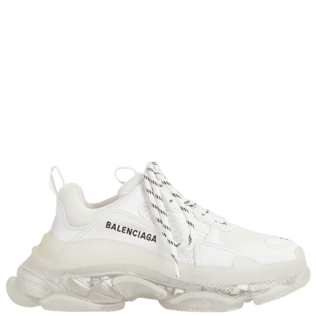 Balenciaga White Mesh And Leather Triple S Clear Sole Low Top Sneaker 38   STYLISHTOP