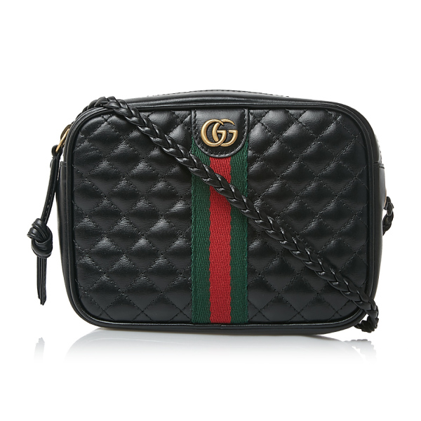  Túi Nữ Gucci Plain Leather Crossbody Logo Shoulder Bags 'Black' 