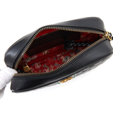  Túi Nữ Gucci Plain Leather Crossbody Logo Shoulder Bags 'Black' 