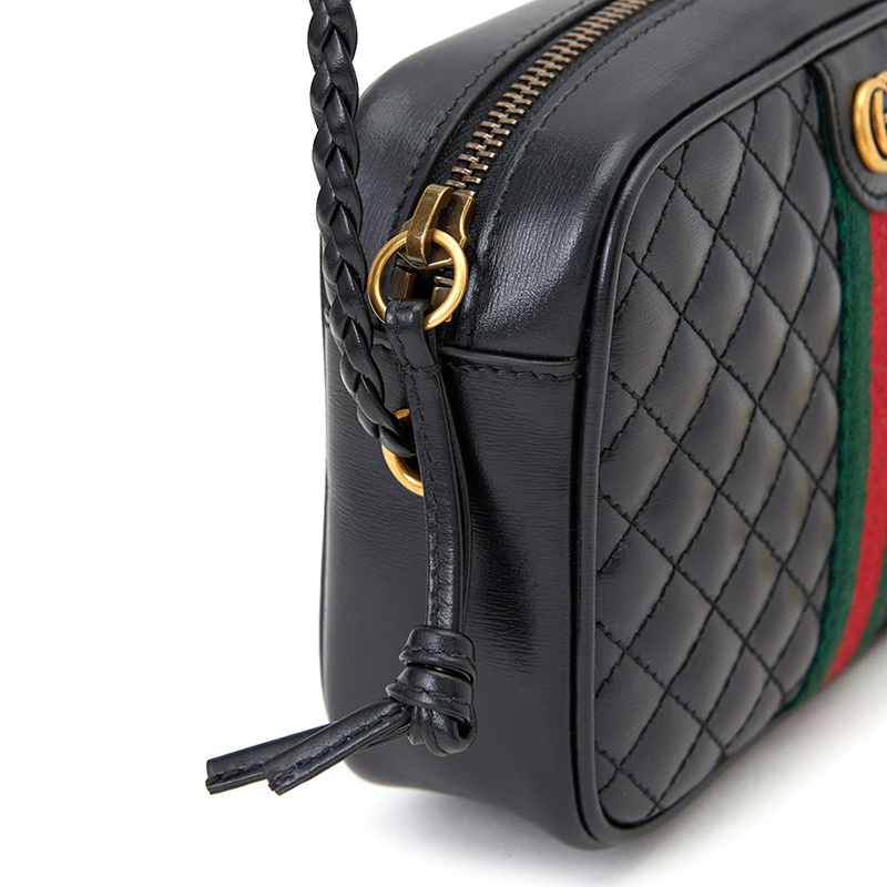  Túi Nữ Gucci Plain Leather Crossbody Logo Shoulder Bags 'Black' 