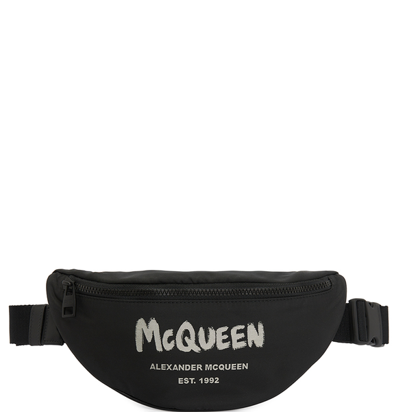  Túi Nam Alexander McQueen Graffiti Logo Belt Bag 'Black' 
