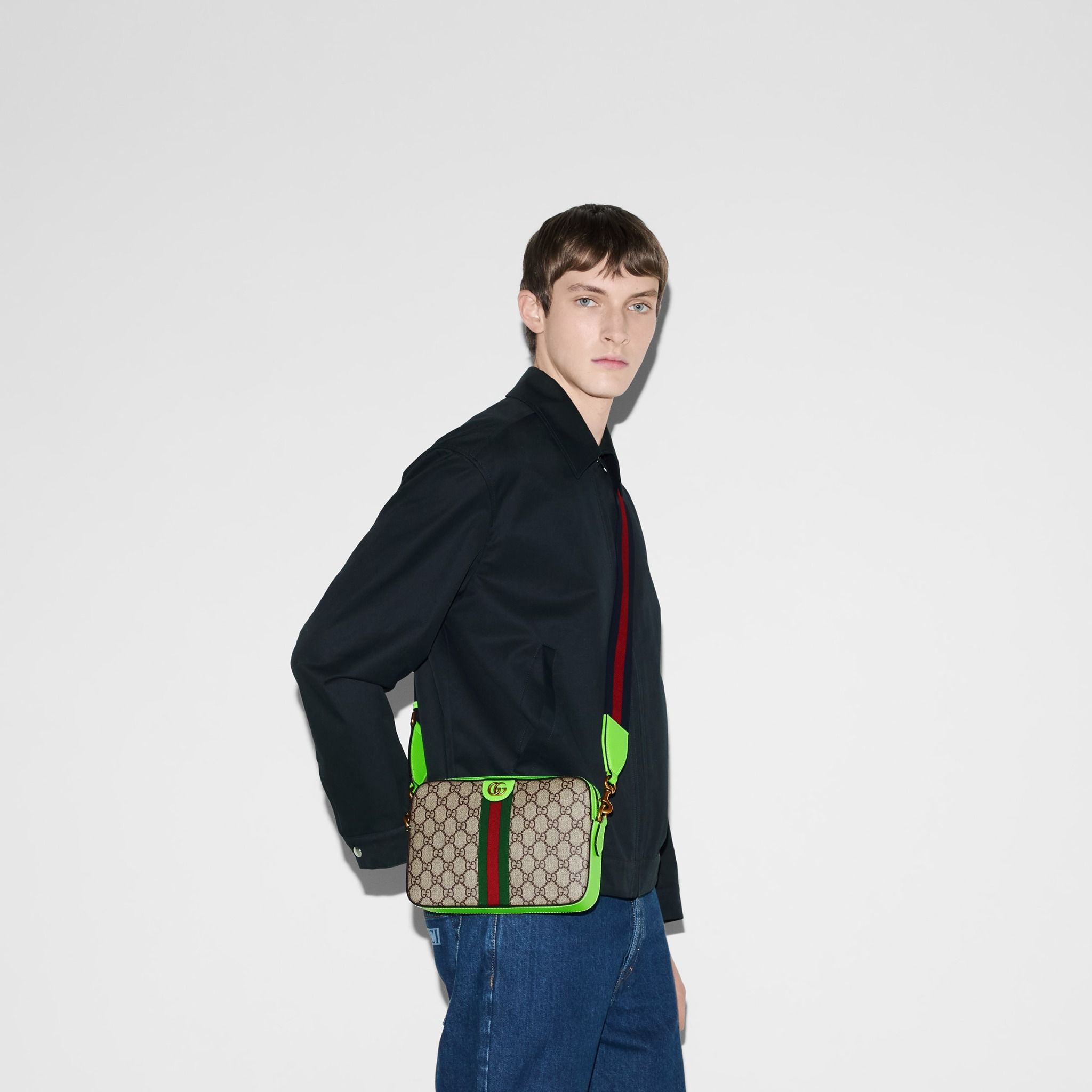  Túi Nam Gucci Ophidia Small Crossbody Bag 'Beige Green' 