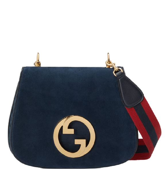  Túi Nữ Gucci Blondie Medium Shoulder Bag Suede 'Blue' 