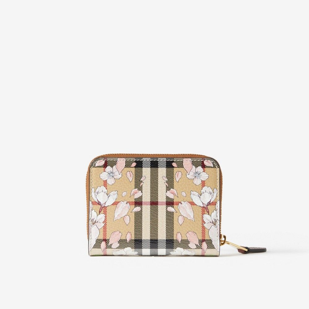 Ví Nữ Burberry Floral Check Print Zip Wallet 'Archive Beige' 80671391 –  LUXITY