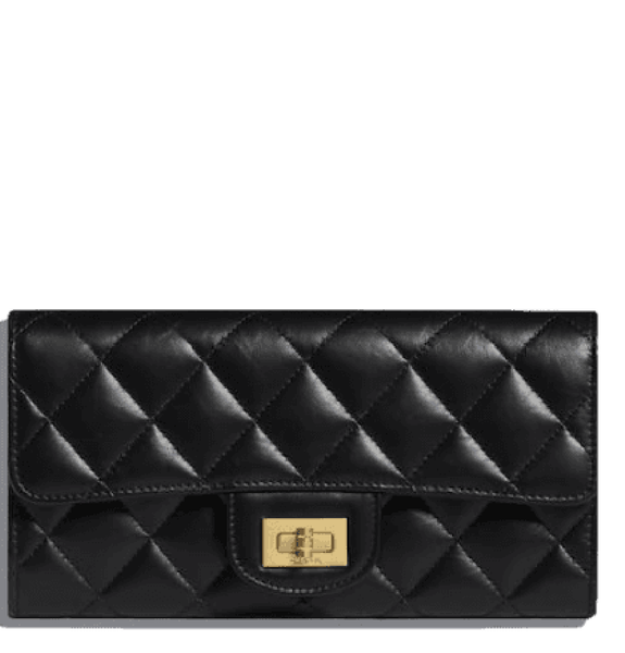  Ví Nữ Chanel 2.55 Long Flap Wallet Aged Metal 'Black' 
