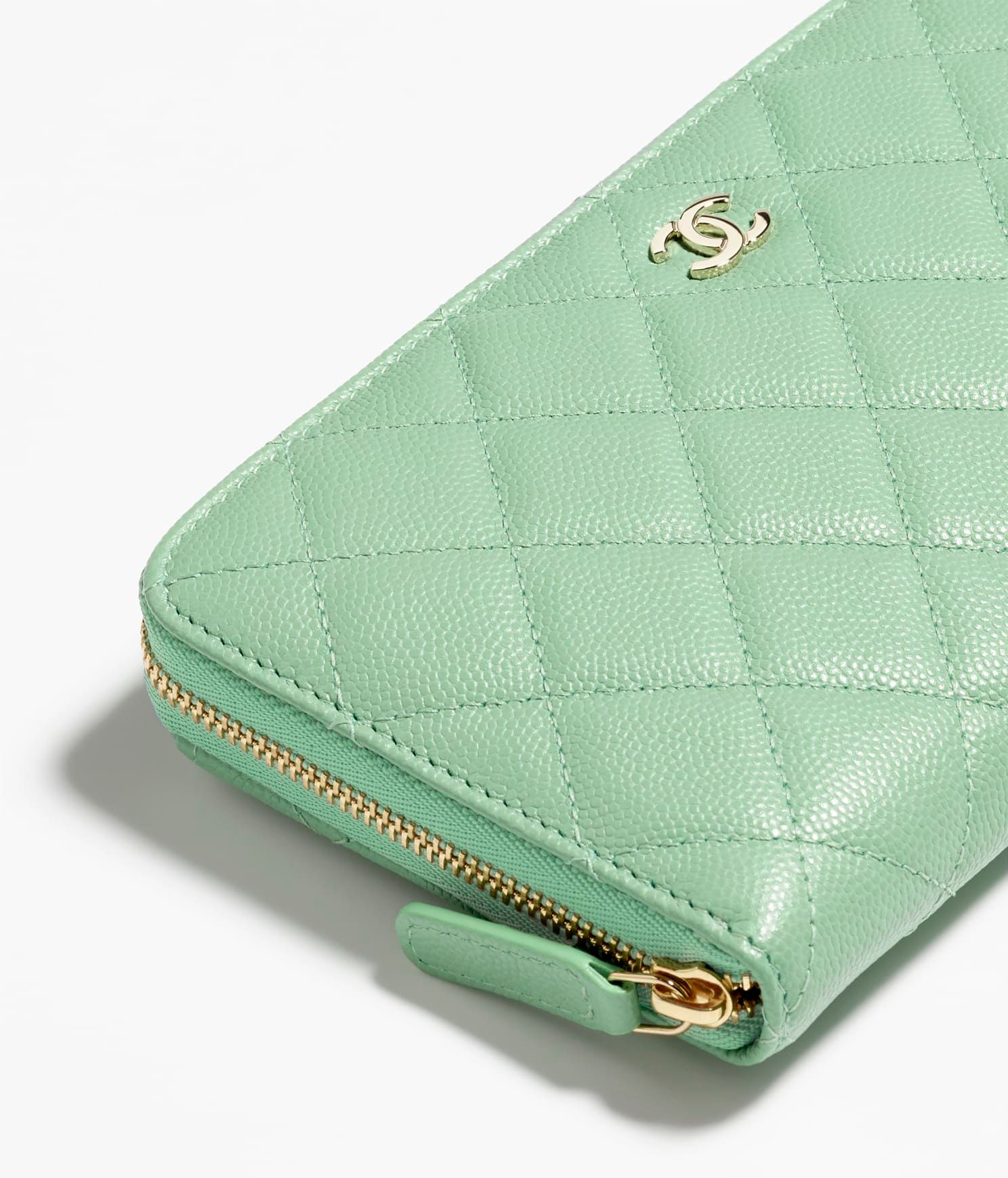 CHANEL Lambskin Quilted Mini Wallet On Chain WOC Light Green 688592   FASHIONPHILE