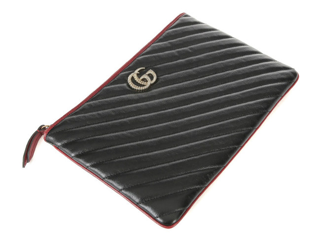  Túi Nữ Gucci GG Marmont Quilted Leather Pouch 'Black' 