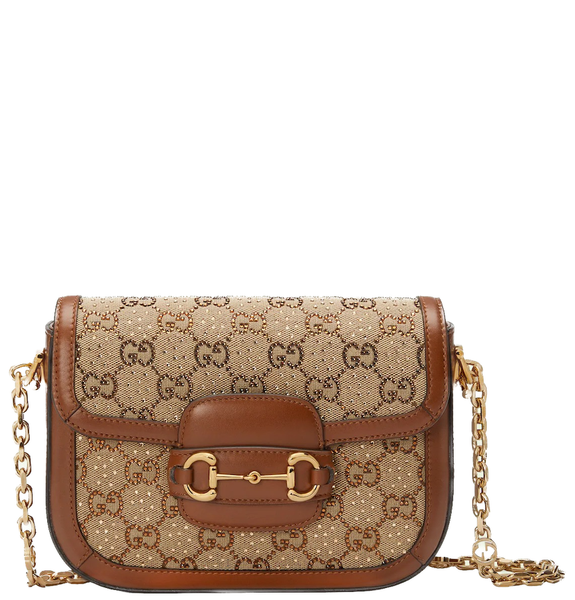 Túi Nữ Gucci Horsebit 1955 GG Mini Bag 'Camel Ebony' 