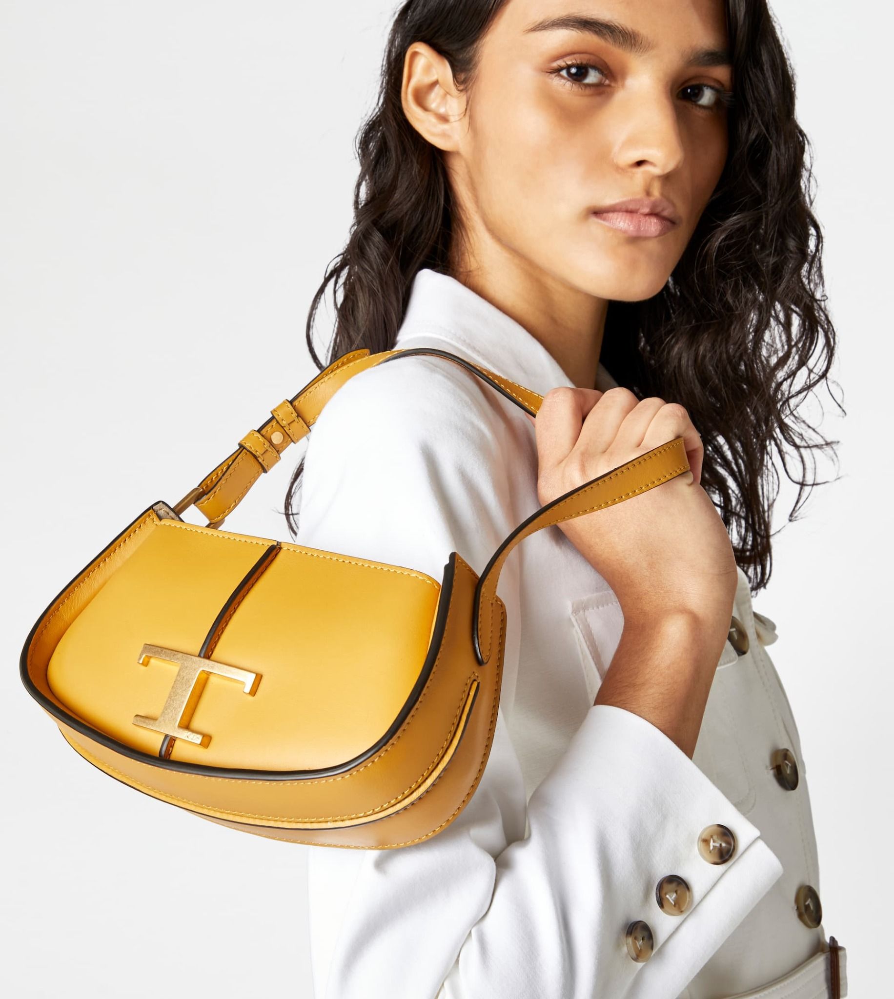  Túi Nữ Tod's T Timeless Shoulder Bag Leather Micro 'Yellow' 