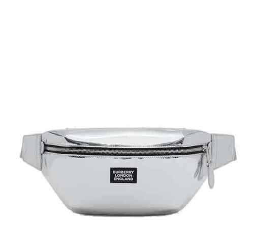  Túi Nam Burberry Silver Metallic Leather Sonny Bum Bag In 'Silver' 