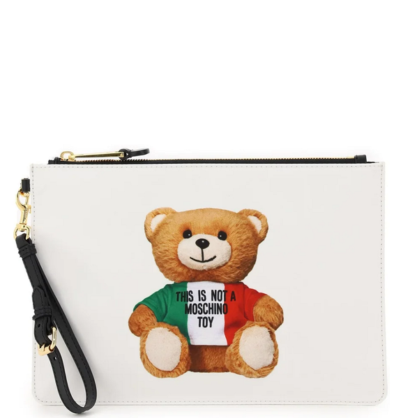  Túi Nữ Moschino Italian Teddy Bear Clutch Bag 'White' 