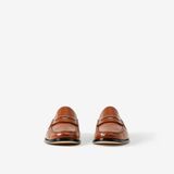  Giày Nam Burberry Coin Detail Leather Penny Loafers 'Warm Oak Brown' 