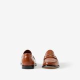  Giày Nam Burberry Coin Detail Leather Penny Loafers 'Warm Oak Brown' 