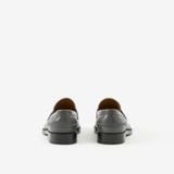  Giày Nam Burberry Monogram Motif Leather Loafers 'Dark Grey Melange' 