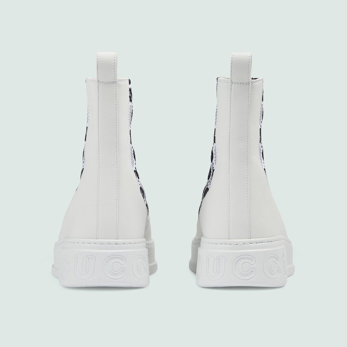  Giày Nam Gucci Boot With GG Jersey Leather 'White' 