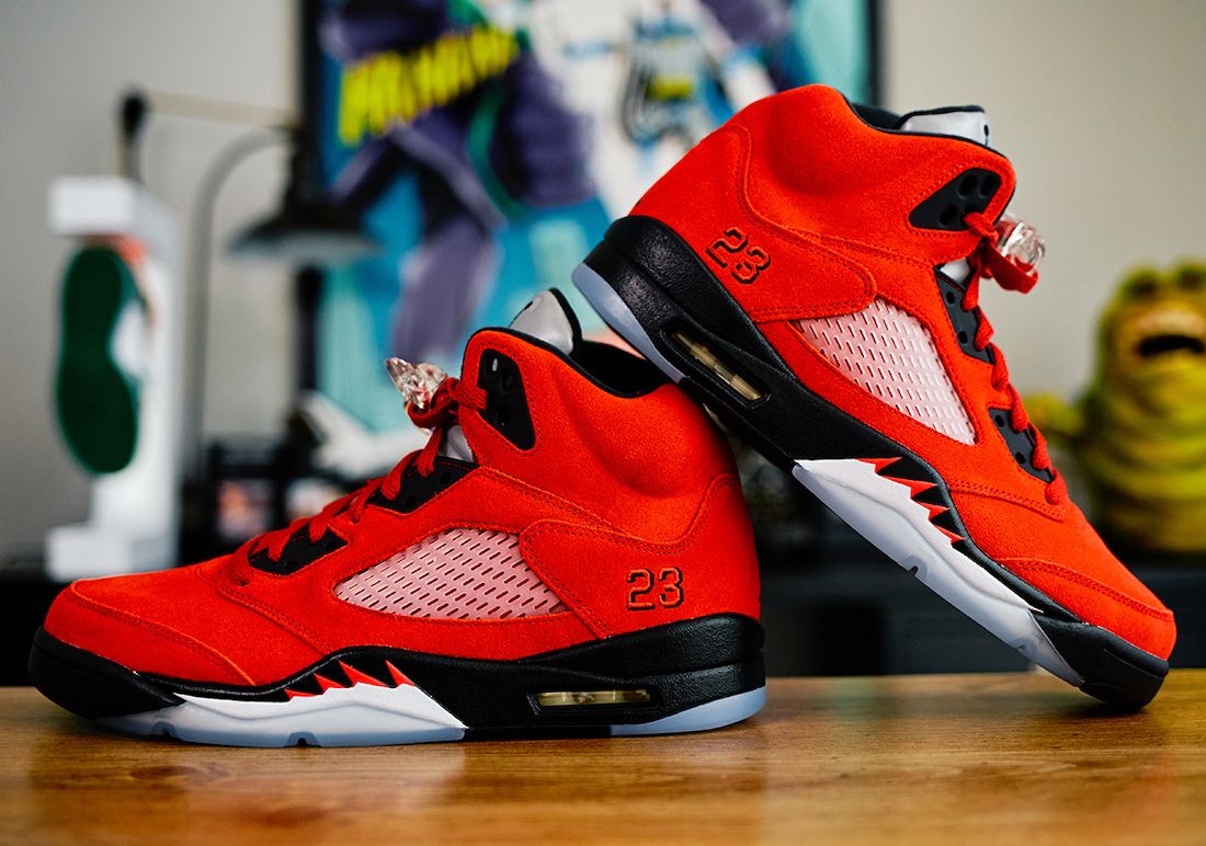  Giày Nike Air Jordan 5 Retro 'Raging Bull Red Suede' 