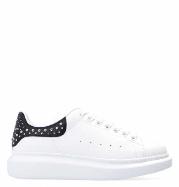  Giày Nữ Alexander McQueen Oversized Sneaker 'White Black' 