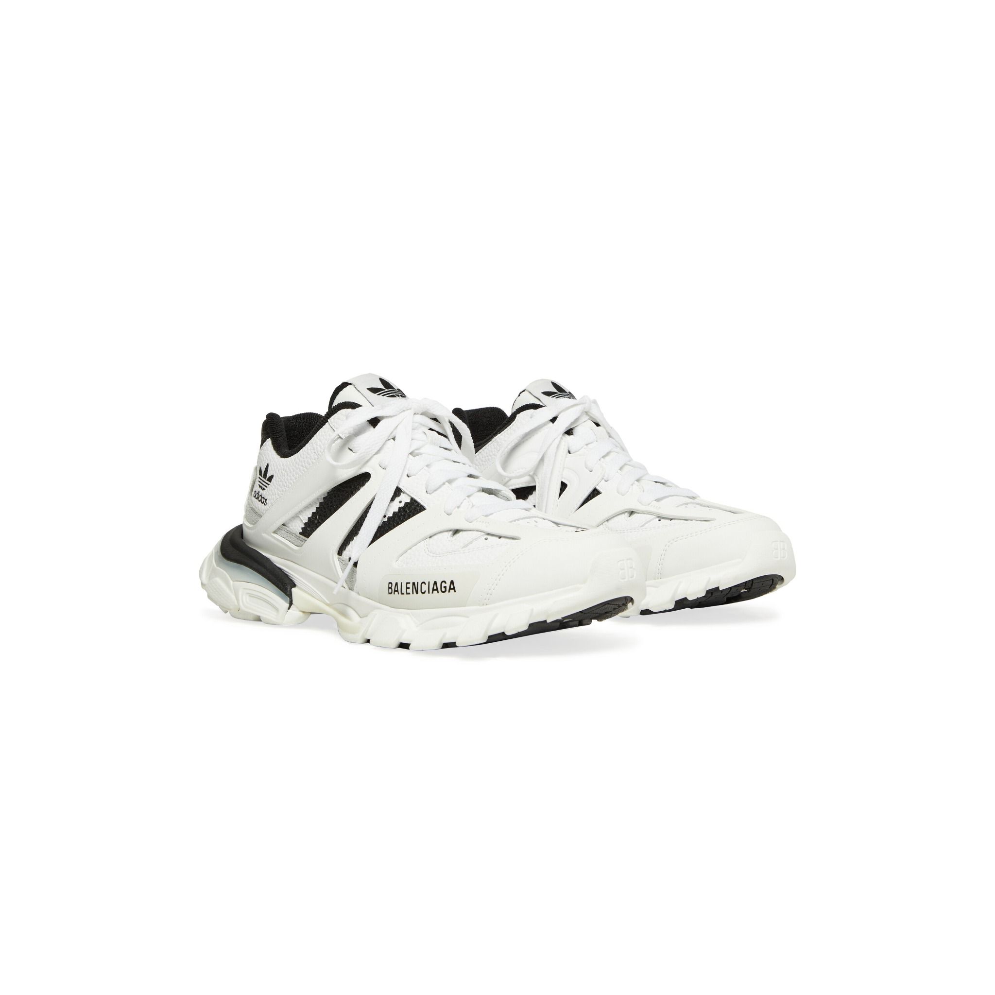  Giày Nữ Balenciaga x Adidas Track Forum Low Top Trainers 'White Black' 