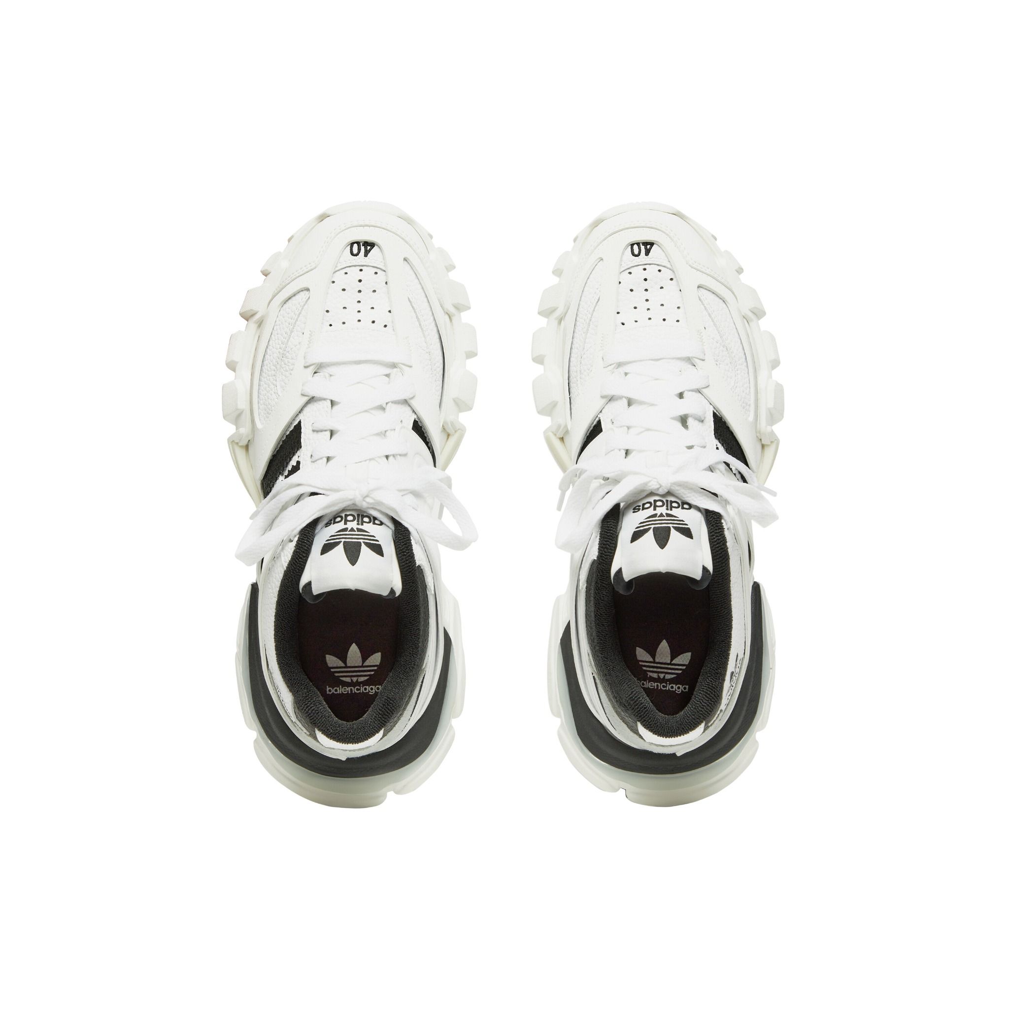  Giày Nữ Balenciaga x Adidas Track Forum Low Top Trainers 'White Black' 