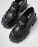  Giày Prada Nữ Brushed Leather Monolith Loafers 'Black' 