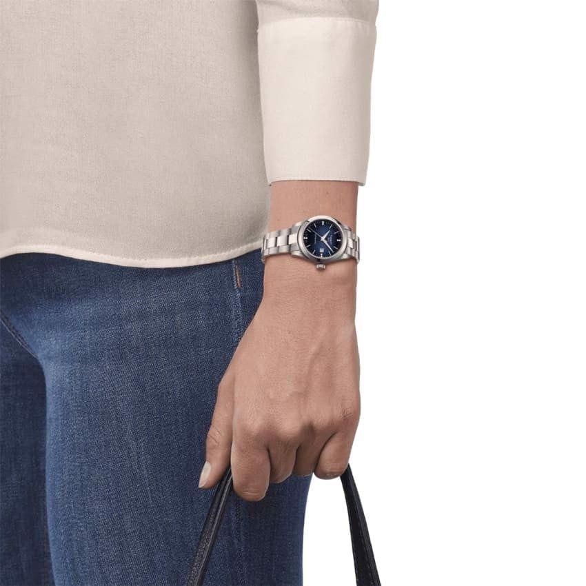  Đồng Hồ Nữ Tissot T-My Lady Automatic Diamond Blue Dial Watch 'Silver' 