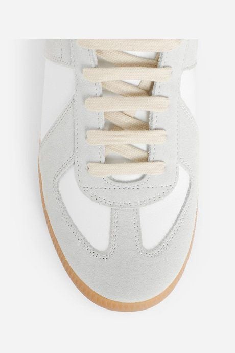  Giày Nam Maison Margiela Calfskin Replica Sneakers 'White Grey' 