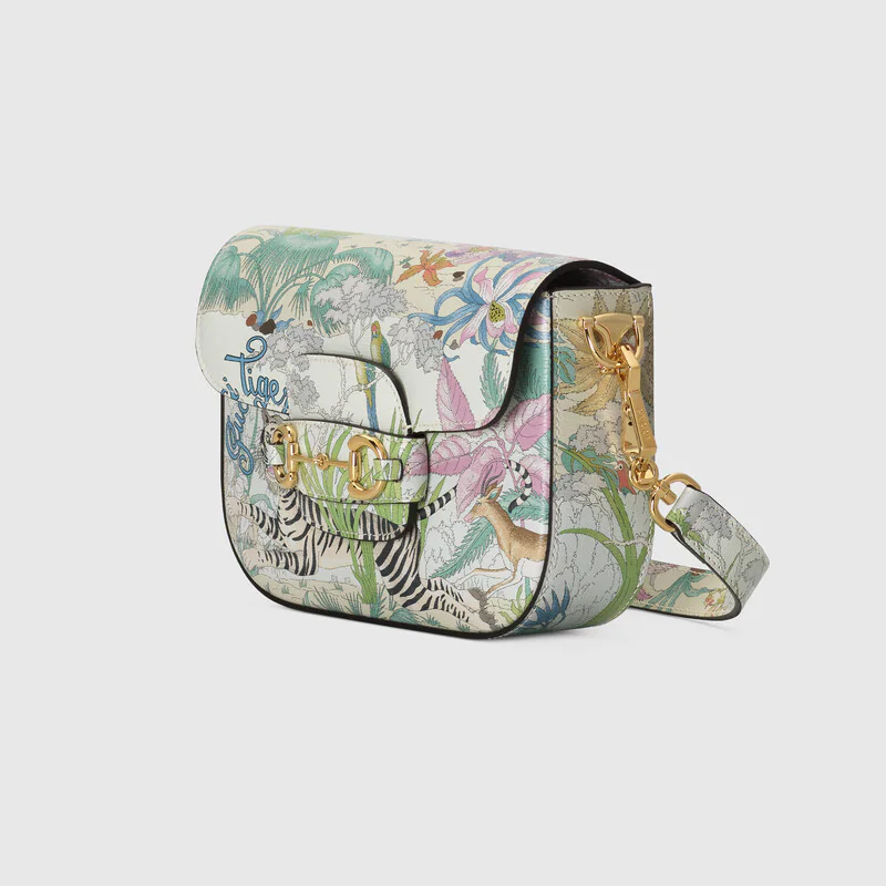  Túi Nữ Gucci Tiger Horsebit 1955 Mini Gold Toned Hardware 'Multicolor' ‎ 