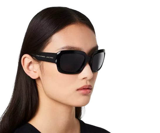  Kính Nữ Marc Jacobs Wrapped Rectangle Sunglasses 'Black' 