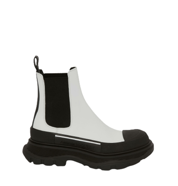  Giày Nữ Alexander McQueen Tread Slick Boot 'White Black' 