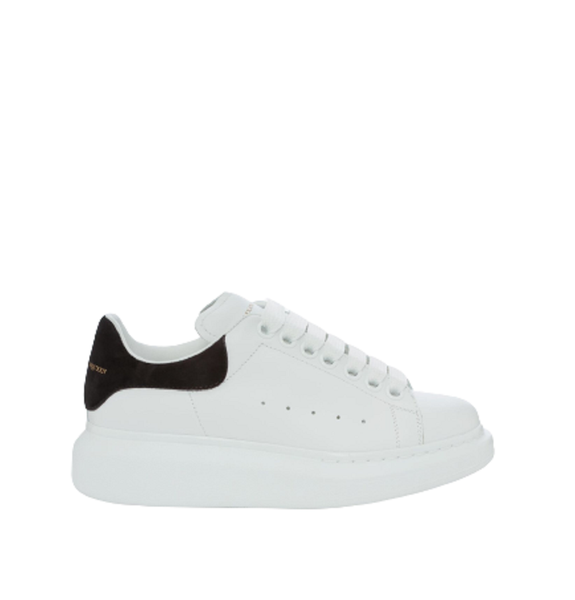  Giày Nữ Alexander McQueen Oversized Sneaker 'White Black' 
