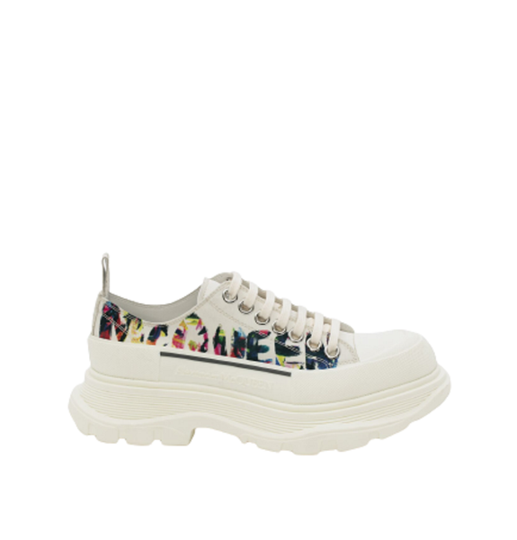  Giày Nữ Alexander McQueen Tread Slick Lace Up 'White' 