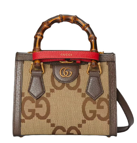  Túi Nữ Gucci Diana Jumbo GG Mini Tote Bag 'Camel Ebony' 