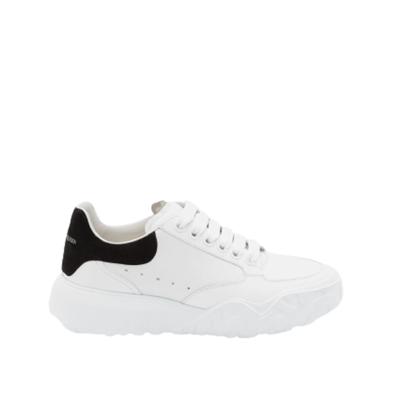  Giày Nữ Alexander McQueen Court Trainer 'White Black' 